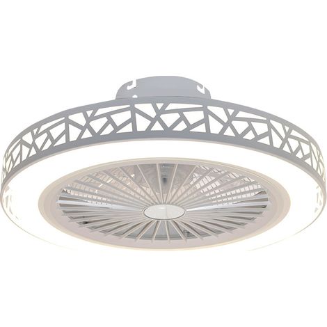 Ventilateur plafond intelligent LED, télécommande silencieux chambre moderne (1/4)