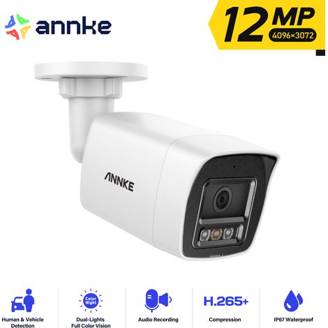 ANNKE 12MP Cámaras de Seguridad Exterior Color Visión Nocturna Detección Movimiento IP POE Cámara Vigilancia (1/5)
