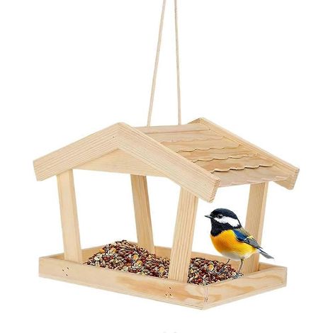 Mangeoire d'extérieur rustique pour colibris idéale pour jardin terrasse porche ou allée - Couleur bûche (1/5)