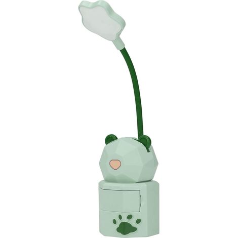Lampe de Bureau LED Verte Mignonne USB Portable Protection Yeux Lecture Étudiant (1/4)