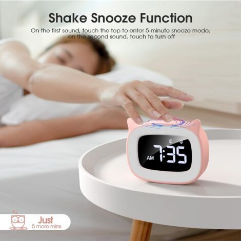 Lntyq Sveglia, luci notturne a LED, orologi da camera da letto, sveglia per dormire, sveglia con funzione snooze, 11,54,29,3 cm (1/4)