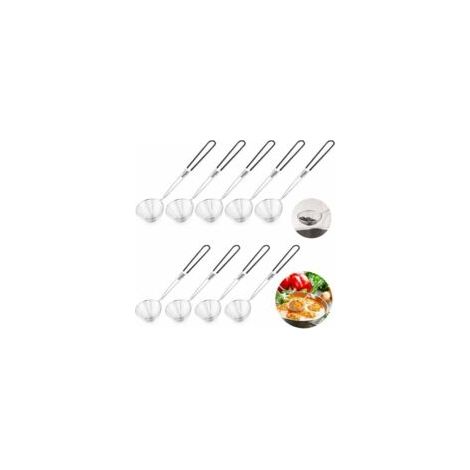 Set di 9 scolapasta da cucina in acciaio inox con manici, colino da cucina a maglia fine, cucchiaio in schiuma, mestolo, scolapasta per verdure, funghi, carne, pesce, nero - Crezuo