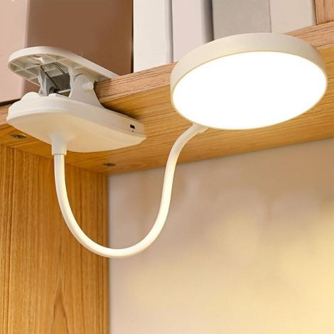 Lampada da lettura a 20 LED, ricaricabile con clip, batteria da 4000 mAh, collo flessibile a 360°, ideale per leggere a letto. (1/5)