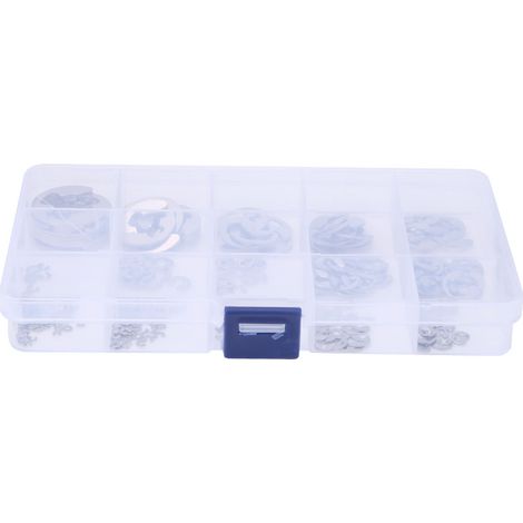 Ensemble de 225 anneaux de retenue en acier inoxydable 304, circlips de type E de 1,2 à 15 mm pour quincaillerie de fixation (1/5)