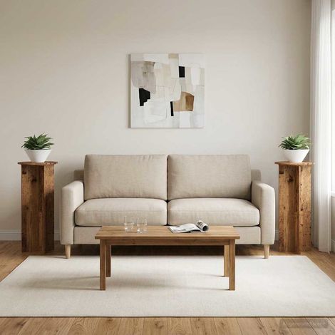 Support de Plante d'Intérieur en Bois d'Ingénierie Bois Ancien Ø40 x 100 cm Lot de 2 - PANGIVO (1/5)