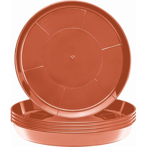 Garronda Soucoupes pour Pots Horticulture Ronds GD-0026 (5 pièces Terracota, ⌀ 30cm H=4,5cm)
