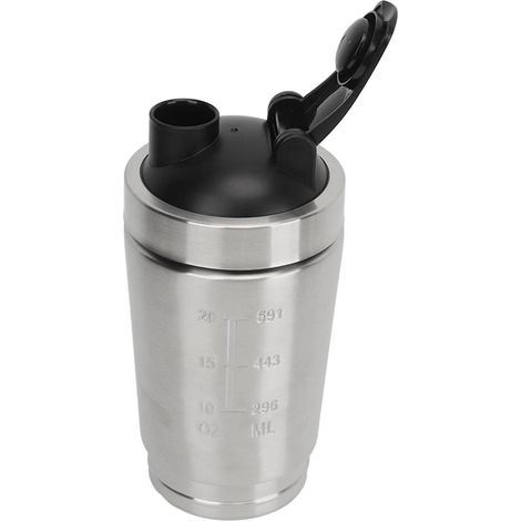 Edelstahl-Shakerflasche, Protein-Shaker mit integrierter Waage, tragbarer Shakerbecher zur Zubereitung von Protein vor dem Training (1/5)