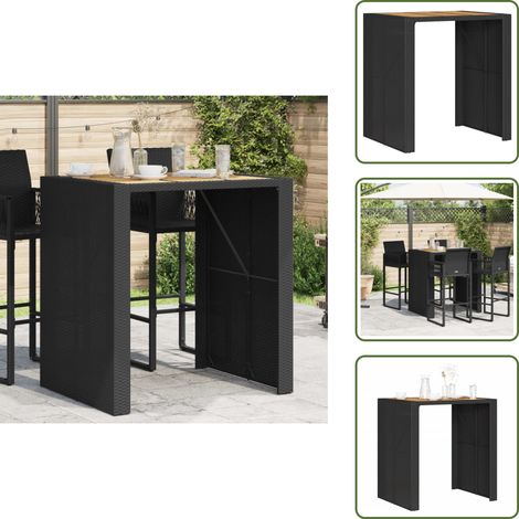 Rattan sintetico - vidaXL Tavolo Bar da Giardino Piano in Acacia 105x80x110 cm Polyrattan - Tavolo da giardino in acciaio