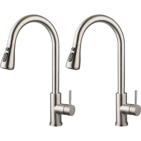 Grifo de cocina, cabezal rociador extraíble, giro de 360°, 2 piezas, G3/8 (1/2)