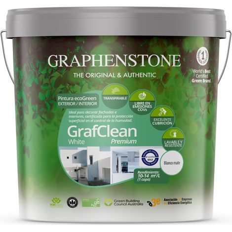 Pintura Ecológica INT/EXT Base Agua GRAFCLEAN Blanco 4L (1/4)