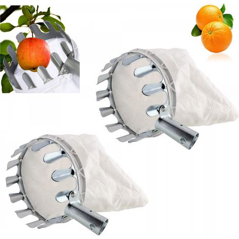 2 pièces en métal cueilleur de fruits verger jardinage pomme pêche haut arbre outils de cueillette attrape-fruits collecteur outils de jardinage-14CM (1/5)