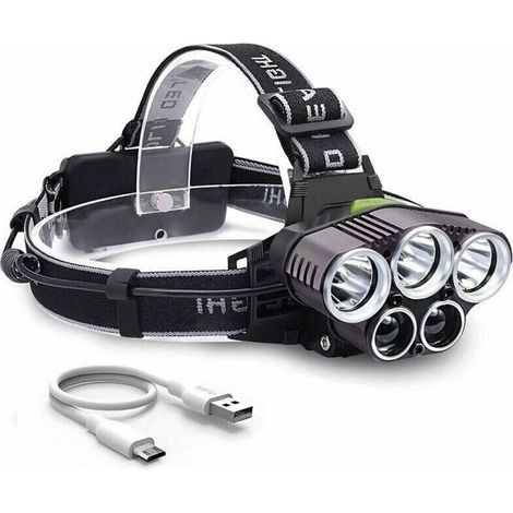 Phare LED rechargeable USB – 4 modes d’éclairage, étanche IPX4, idéal pour camping, chasse, pêche, alpinisme et randonnée (1/2)