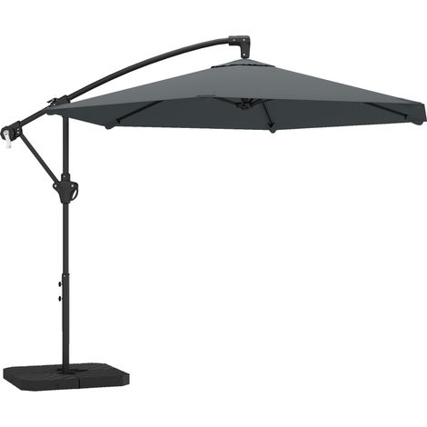 Ampelschirm für Terrasse, 3 m, Dunkelgrau, UPF 30+ Sonnenschutz