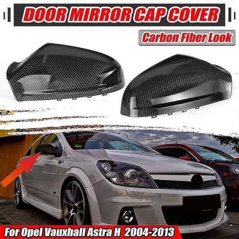 2x Außenspiegelkappen in Carbonfaser-Optik für Vauxhall Opel Astra H Mk5 2004-2013, Ersatz-Spiegelkappe