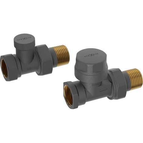 Mexen Uni-Term valvole per radiatori dritte, antracite - W902-000-66 (1/2)