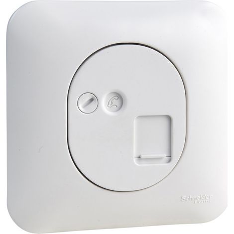Schneider S260475 Ovalis - Prise RJ45 - cat.6 UTP - grade 1 - tél/informatique avec plaque Blanc (1/5)