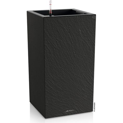 LECHUZA® Pflanzgefäße CANTO Slatestone 30 high Dunkelgrau All-in-One