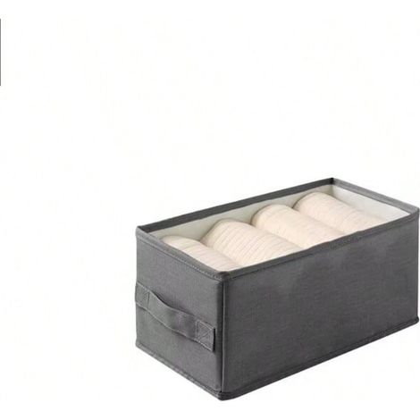 Boîte de rangement en tissu,Bacs de rangement pliants ,Underwear, underwear, socks storage box,Gris(28x14x10)