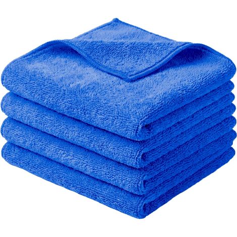 Reinigungstuch – Hochsaugfähige Mikrofaser  Größe 40 × 40 cm  Mikrofaserstärke 400 g/m²  Ideales Autozubehör zum Entfernen von Autowachs und Politur  3er-Pack  Blau