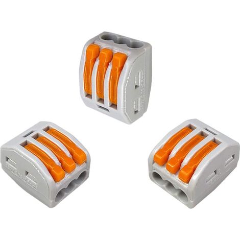 30 Stück Hebelmutter-Drahtverbinder, 3-Port-Leiter-Kompakt-Drahtverbinder, kompakter Steckverbinder-Federklemmenblock (1/5)