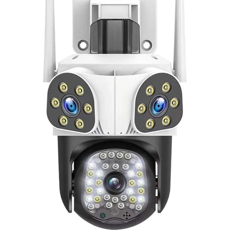 Caméra de sécurité à Domicile Caméra 6K 12MP Suivi de Mouvement extérieur Trois écrans Len 4X Zoom caméra vidéo PTZ Protection de sécurité caméra de Surveillance CCTV(Only Camera) (1/5)