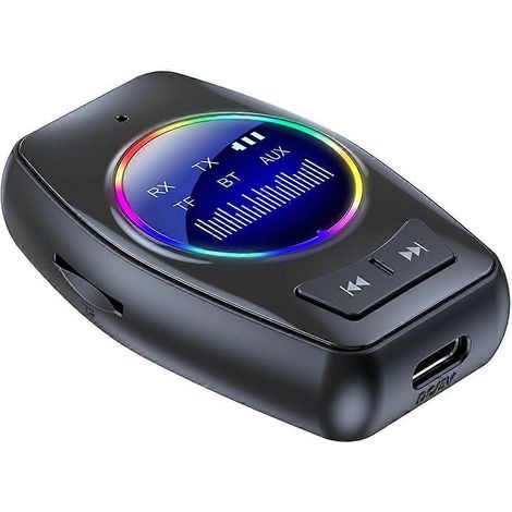 Un émetteur et récepteur audio Bluetooth 2 en 1 avec affichage d'état en temps réel, prenant en charge les haut-parleurs/amplificateurs filaires et compatible avec les ordinateurs de bureau et portabl (1/5)