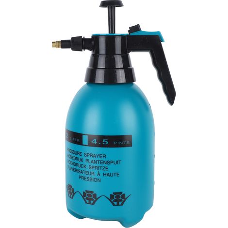 Bouteille pulvérisateur manuelle 2L bleu persan version renforcée, avec buse de rechange, vaporisateur à pression pour jardin et plantes, pack exclusif Mexique, résistant et épais (1/5)