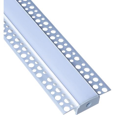 Profilo in alluminio bianco da 1 m per montaggio a filo, per strisce LED 61x14mm (1/5)