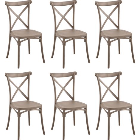 Set 6 Sedie Design Impilabile Moderne per Cucina Pranzo Ufficio Rovere