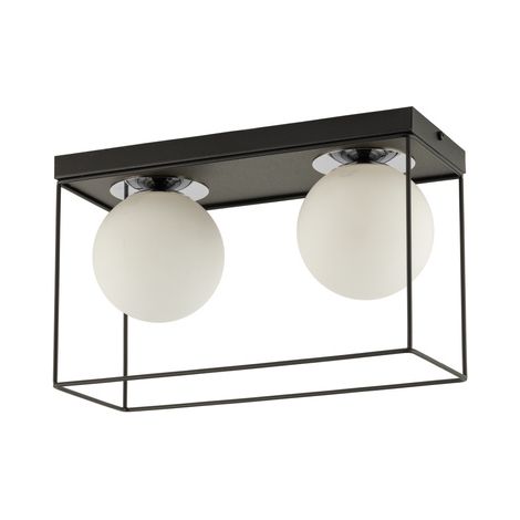 Plafonnier double Aroma noir boules blanches G9 Sigma (1/2)