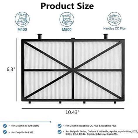Filtre pour Robot Dolphin – Lot de 4 filtres à Cartouche Ultra Fins pour Robot Maytronics Dolphin Nautilus CC Plus, M400 et M500 (1/5)