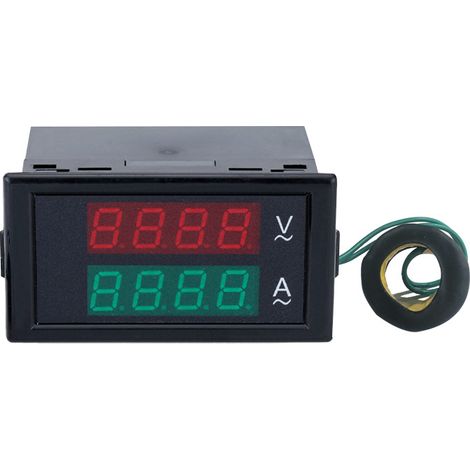 Digitales Voltmeter/Amperemeter AC 80–300 V 0–100 A Spannungs- und Strommesser mit Volt- und Ampereanzeige, 2-in-1-Multimeter mit Transformator (1/5)