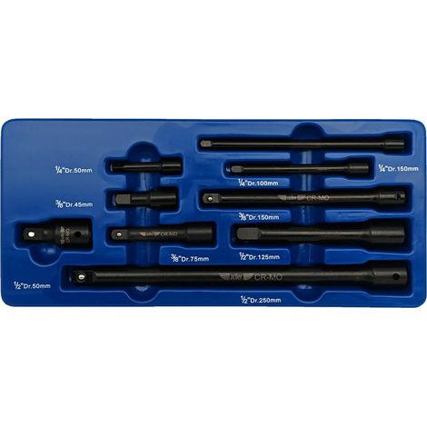 AdlerAdler impact extension set 1/2" 9 pcs. AD-9U, outil professionnel de montage et d'entretien, conception renforcée, matériaux résistants, revêtement de protection, couleur métallique.