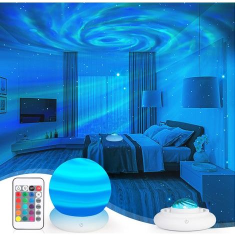 Projecteur d'étoiles pour chambre, veilleuse 15 couleurs avec télécommande, projecteur d'aurores boréales sans fil pour enfants, décoration de chambre, fête, cadeau (1/5)