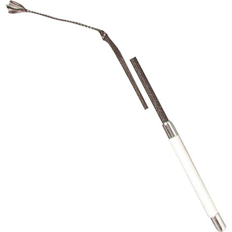Frustino da trotto con bottone in metallo e manico in pelle da 130 cm