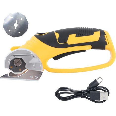 Coupe-tissu électrique sans fil à ciseaux, alimenté par batterie, avec interrupteur de sécurité et lumière LED, pour couper le cuir souple, le papier, le lin, le coton perlé, la feuille d'aluminium (1/5)
