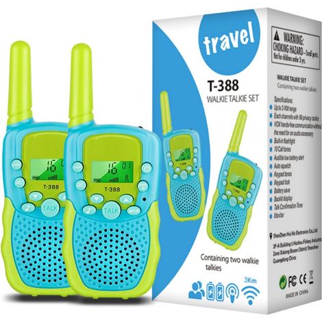 Paar Kinder-Walkie-Talkies, 3 km Reichweite für Wandern, Camping und Outdoor-Spiele