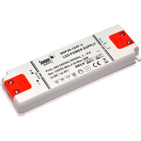 Barcelona Led – Alimentation 30W 12V DC 2.5A ultra fine – Transformateur LED pour lampes 12V – Protection IP20 – Longueur 156mm (1/4)
