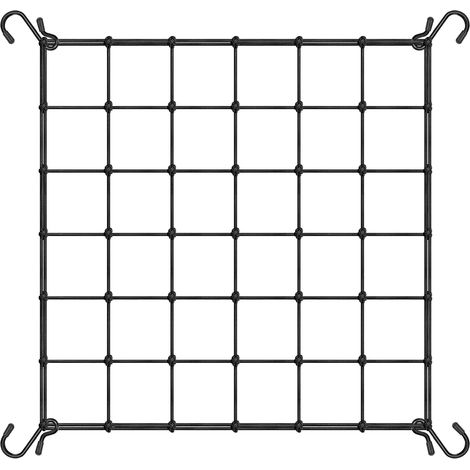 Malla elástica para enrejado con 4 ganchos para plantas trepadoras, hortalizas, frutas y flores, 0,9 x 0,9 m (1/4)