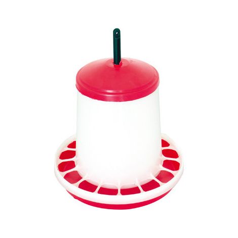 Comedero de tolva de 1,5 kg para pollos – Plástico semitransparente Ø19xH24 cm