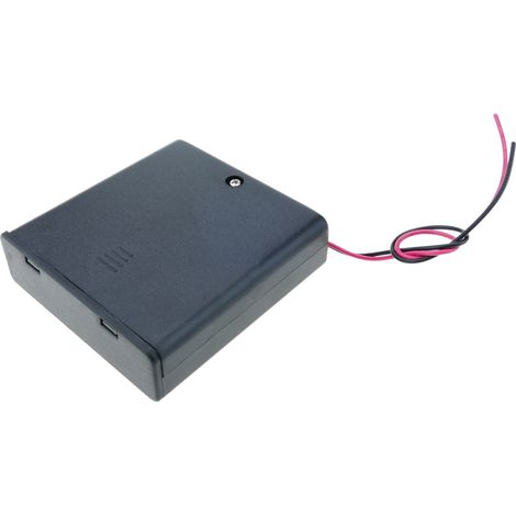 BeMatik - Portapilas en caja para 4 pilas LR6 AA 1.5V con interruptor