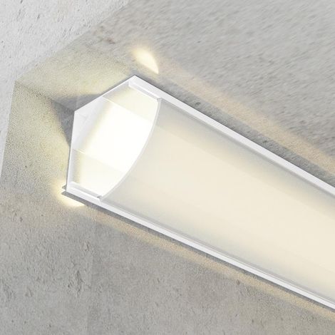 IluminaShop - Perfil de aluminio L Medium para Esquinas Lacado Blanco 12V/24V 2 metros (1/3)