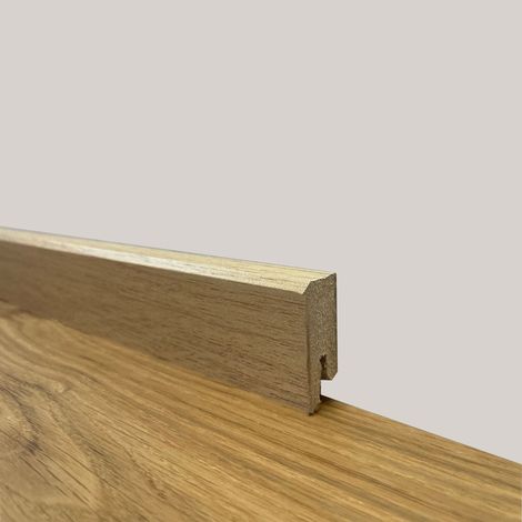 SUPER PROMO BATTISCOPA ZOCCOLINO SQUADRATO BASSO in FIBRA DI LEGNO 40X15 ROVERE (prezzo al metro)