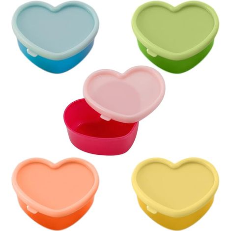 boîtes de rangement en forme de cœur - Petite boîte de rangement pour collations - Boîte de rangement pour épices - Petite boîte de congélation - Pour conserver les aliments, les (1/4)
