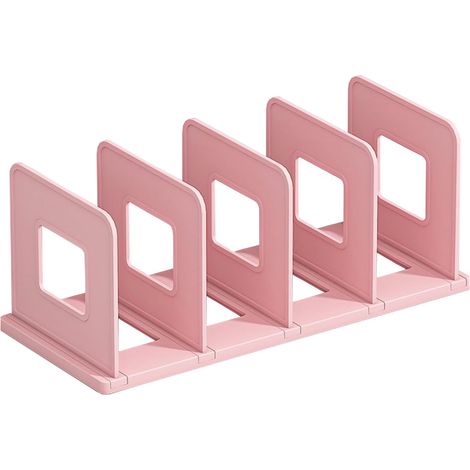 Portadocumenti da scrivania a 4 scomparti per libri e documenti (rosa), in plastica. (1/3)