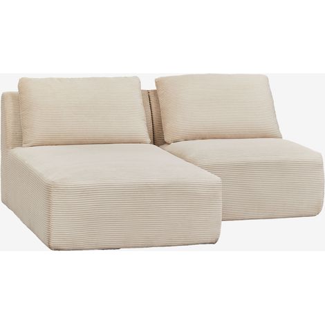 Sofá modular chaise longue izquierdo de 2 piezas en pana envasado al vacío Temple SKLUM (1/5)