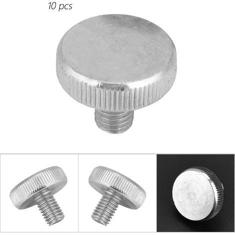 Vis moletée à tête plate M8, acier carbone zingué, lot de 10 (M8x12), fixation manuelle (1/5)