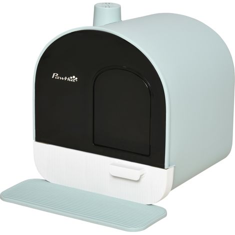 Geschlossene Katzentoilette mit Filtern, Schaufel und Schale, PP-Konstruktion, 43 x 44 x 47 cm, Grün