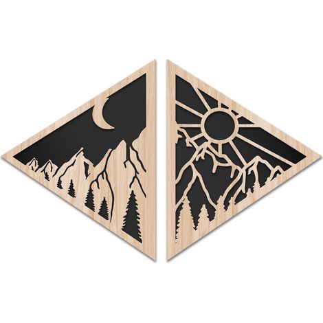 DAL TRAMONTO ALL'ALBA 80x50 cm - Tableau décoratif LASERCUT composite bois et PVC - Dimension : 80x50 cm (1/3)
