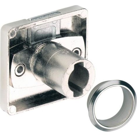 Kit de serrure à cylindre interchangeable 40 x 43 nickelée avec rosace et butée - version main gauche - LEHMANN (1/5)
